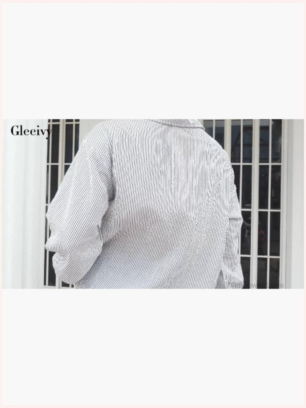Long Sleeve Striped Button Down Shirt Oversized Blouse - Picture 6 of 7